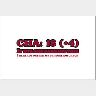 CHA: 18 Persuasion Check Posters and Art